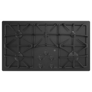 GE 36 Built-In Gas on Glass Cooktop with 5 Burners and Dishwasher Safe Grates|JGP5536DLBB