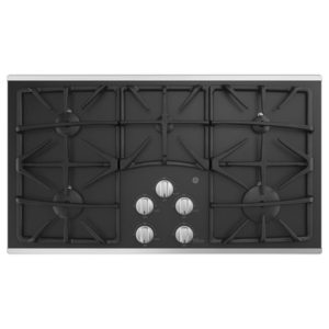 GE 36 Built-In Gas on Glass Cooktop with 5 Burners and Dishwasher Safe Grates|JGP5536SLSS