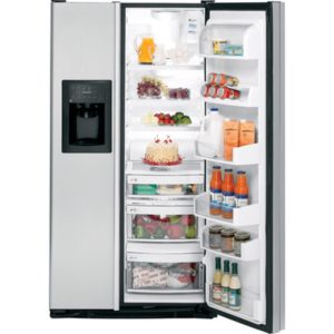 GE Counter-Depth 21.1 Cu. Ft. CleanSteel Side-By-Side Refrigerator with Dispenser|GCL22QGTSV