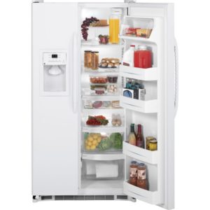 GE ENERGY STAR 21.9 Cu. Ft. Side-By-Side Refrigerator with Dispenser|GSH22JFZWW