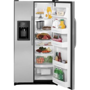 GE ENERGY STAR 21.9 Cu. Ft. Side-By-Side Refrigerator with Dispenser|GSH22JSZSS