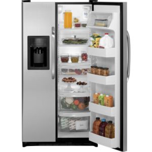 GE ENERGY STAR 21.9 Cu. Ft. Side-By-Side Refrigerator with Dispenser|GSL22JGCLS