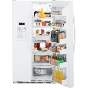 GE ENERGY STAR 23.1 Cu. Ft. Side-By-Side Refrigerator with Dispenser|GSHF3KGXWW