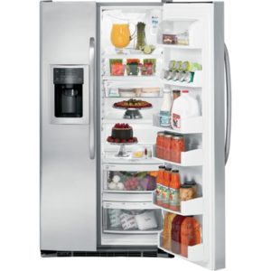 GE ENERGY STAR 23.1 Cu. Ft. Side-By-Side Refrigerator with Dispenser|GSHS3KGXSS