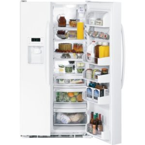 GE ENERGY STAR 29.1 Cu. Ft. Side-by-Side Refrigerator with Integrated Dispenser|GSHF9NGYWW