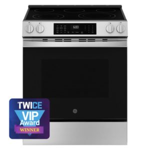 GE ENERGY STAR 30 Slide-In Electric Convection Range with No Preheat Air Fry and EasyWash Oven Tray|GRS600AVFS