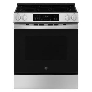 GE ENERGY STAR 30 Slide-In Electric Convection Range with No Preheat Air Fry and EasyWash Oven Tray|GRS60LAVFS