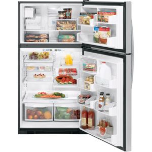 GE Profile 21.7 Cu. Ft. Stainless Top-Freezer Refrigerator with Internal Dispenser|PTS22SHSSS