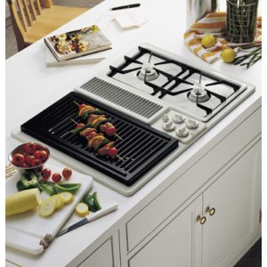 GE Profile 30 Built-In Downdraft Modular Gas Cooktop|JGP389WEVWW