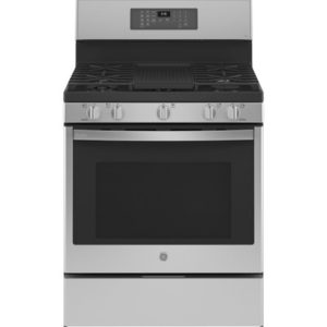 GE Profile 30 Free-Standing Self Clean Dual-Fuel Fingerprint Resistant Range with Storage Drawer|P2B935YPFS