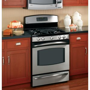 GE Profile 30 Free-Standing Self Clean Gas Range with Warming Drawer|JGB908SELSS