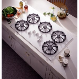 GE Profile 36 Built-In Gas Cooktop with Sealed Cooktop Burners and Up-Front Controls|JGP636WEVWW