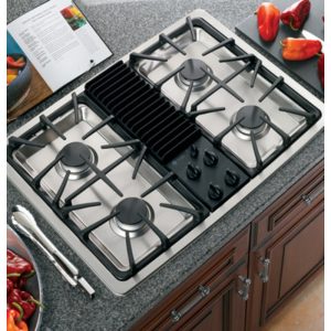 GE Profile Built-In Downdraft Gas Modular Cooktop|JGP990SELSS