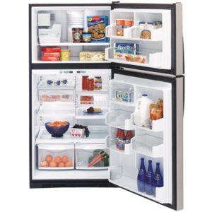 GE Profile ENERGY STAR 21.7 Cu. Ft. Stainless Top-Freezer Refrigerator|PTS22SCRBS