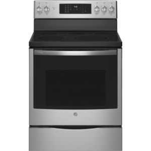 GE Profile ENERGY STAR 30 Smart  Free-Standing Electric Convection Fingerprint Resistant Range with No Preheat Air Fry|PB900YVFS