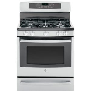 GE Profile Series 30 Free-Standing Self Clean Gas Range with Warming Drawer|PGB940SEHSS