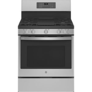 GE Profile Smart 30 Free-Standing Self Clean Gas Fingerprint Resistant Range with No Preheat Air Fry|PGB935YPFS