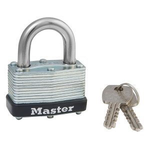Master Lock 500D Keyed Different Padlock, 9/32 in Dia Shackle, Warded Locking Mechanism, Steel