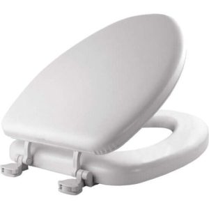 mayfair 115EC 000 Closed Front Toilet Seat With Cover, Yes, Elongated, Plastic, White