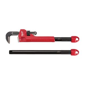 Milwaukee 48-22-7314 Cheater Pipe Wrench, 21.8 in OAL, 2-1/2 in Jaw, Serrated Jaw, Ergonomic Handle, Steel Jaw