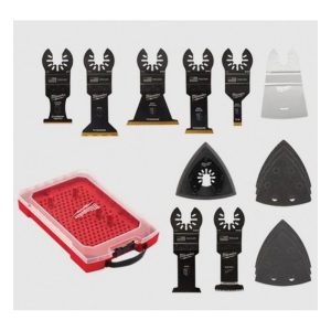 Milwaukee OPEN-LOK 49-10-9114 Multi-Tool Blade Variety Kit With Modular Case, High Carbon Steel Blade, 15-Piece