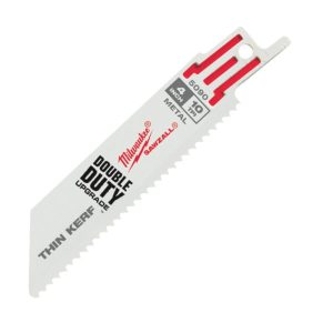Milwaukee SAWZALL 48-00-5090 Thin Kerf Reciprocating Saw Blade, 4 in L, 3/4 in W, Thin Kerf Teeth, 10 TPI