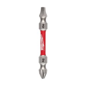 Milwaukee SHOCKWAVE 48-32-4311 Double Ended Bit, Phillips, Square Point, PH2, SQ2 Point, Double End, Alloy76 Steel