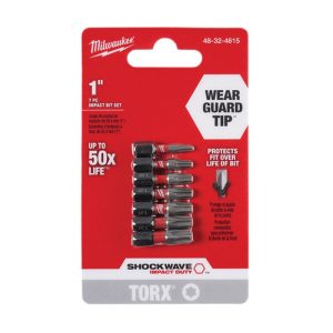 Milwaukee SHOCKWAVE 48-32-4615 Impact Insert Bit Set, Torx Point, 7 -Piece
