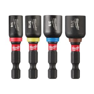 Milwaukee SHOCKWAVE 49-66-4562 Impact Duty Magnetic Nut Driver Set, Hex Point, 1-7/8 in OAL, 4 -Piece