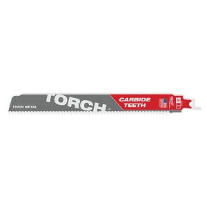 Milwaukee The Torch 48-00-5202 Reciprocating Saw Blade, 9 in L, 1 in W, Straight Cut, 7 TPI, Universal Shank