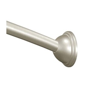 Moen DN2160BN Curved Shower Rod, 1 in Dia, 72 in L, 430 Stainless Steel, Brushed Nickel, Wall Mounting