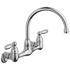 PEERLESS CLAYMORE P299305LF Kitchen Faucet, Wall, Dual-Handle, Chrome