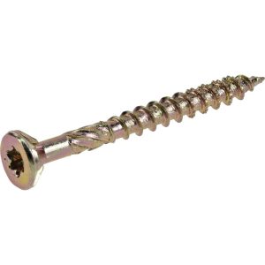 PowerPro 48580 Premium Interior Wood Screw, Coarse, Serrated Thread, Star Drive, Flat Head, 1-3/4 in OAL, Carbon Steel
