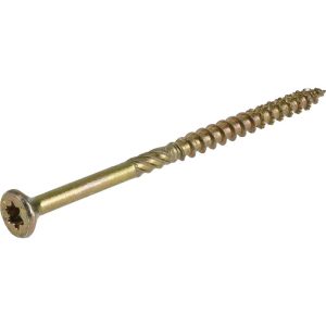 PowerPro 48592 Premium Interior Wood Screw, Coarse, Serrated Thread, Star Drive, Flat Head, 3 in OAL, Carbon Steel