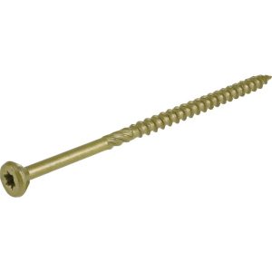 PowerPro 48604 Premium Exterior Wood Screw, Coarse, Serrated Thread, Star Drive, T25 Drive, Flat Head, 4 in OAL, Bronze