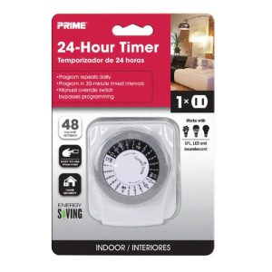 PRIME TNI2412 Indoor Electromechanical Timer, 125 V Input