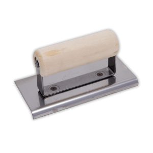 QLT 13890 Hand Edger, 3-1/2 in W Blade, 6 in L Blade, 3/8 in Radius, Stainless Steel Blade, Wood Handle