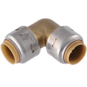 SharkBite Max UR256A 90 deg Elbow, 3/4 in Push-Fit x 3/4 in Push-Fit, Brass