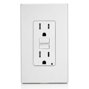 SmartlockPro GFTR1-PW Self-Test Slim GFCI Receptacle/Outlet, 125 VAC, 15 A, 2 -Pole, 3 -Wire, White