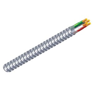 Southwire 68583422 MC Armored Cable, 3-Conductor, 12 AWG Conductor, 50 ft L, Copper Conductor, Aluminum Armor