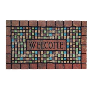 Sports Licensing Solutions 58783 Crumb Rubber Door Mat, 18 in W, 30 in L, Welcome Surface, Rubber Surface
