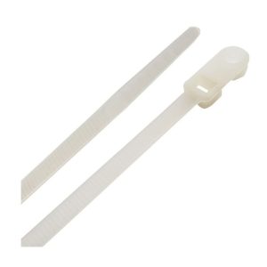 Steel Grip MT-S-200-8-NC Cable Tie, 8 in L, 1.96 in Max Bundle Dia, Polypropylene, White, Self-Lock Locking
