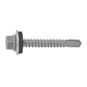 Teks 21416 Roofing Screw, Imperial, #12 Thread, 2 in L, Drill Point, Steel