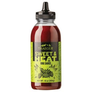 TRAEGER SAU065 Sweet and Heat BBQ Sauce, Sweet Flavor, 16 oz Squeeze Bottle