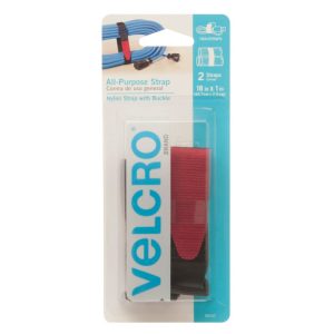 VELCRO Brand 90107 All-Purpose Strap, 1 in W, 18 in L, Black